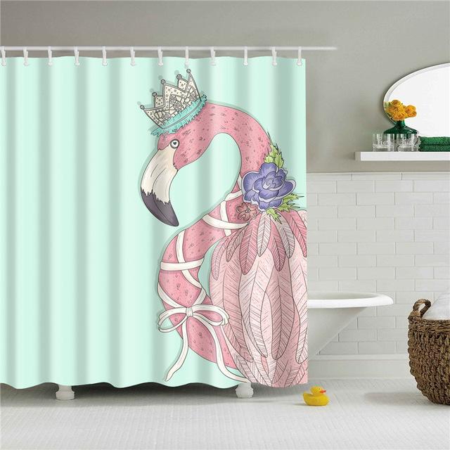 Illustrated flamingo in a silver crown and ribbon on a plain mint green ground
