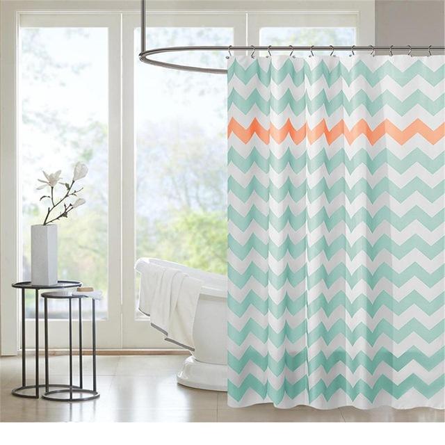 Seafoam and white zigzag chevrons running the full height of the panel