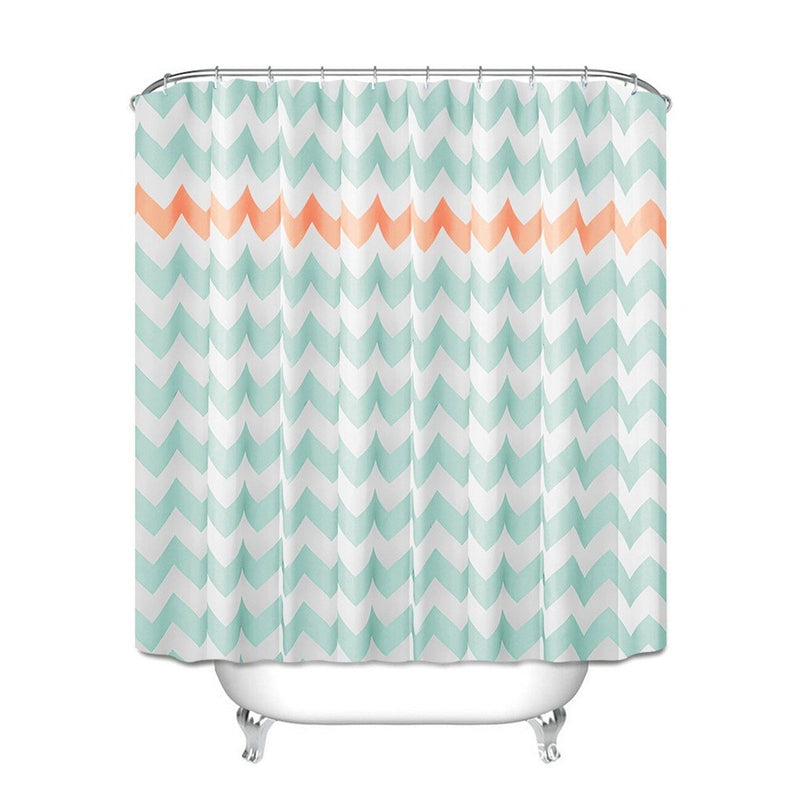 Coral orange chevron band accenting the upper third of the zigzag design