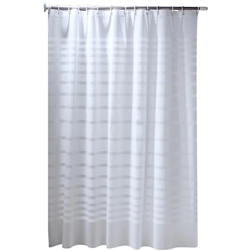 Daylight passing through the sheer white banded panel