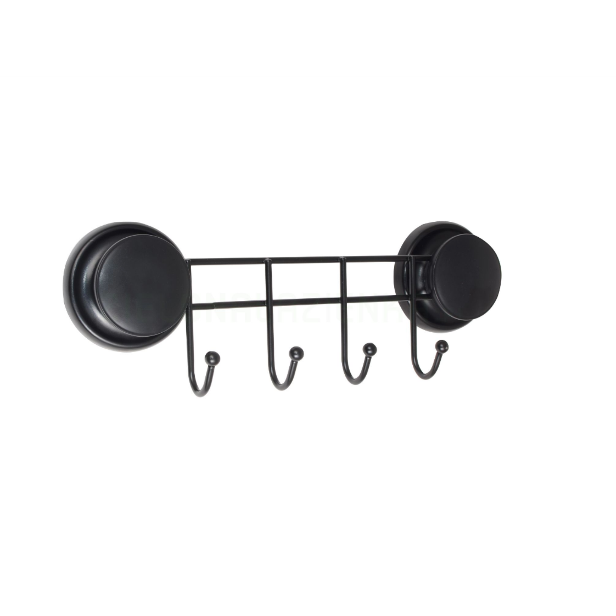 Close view of the suction cups gripping smooth bathroom tile
