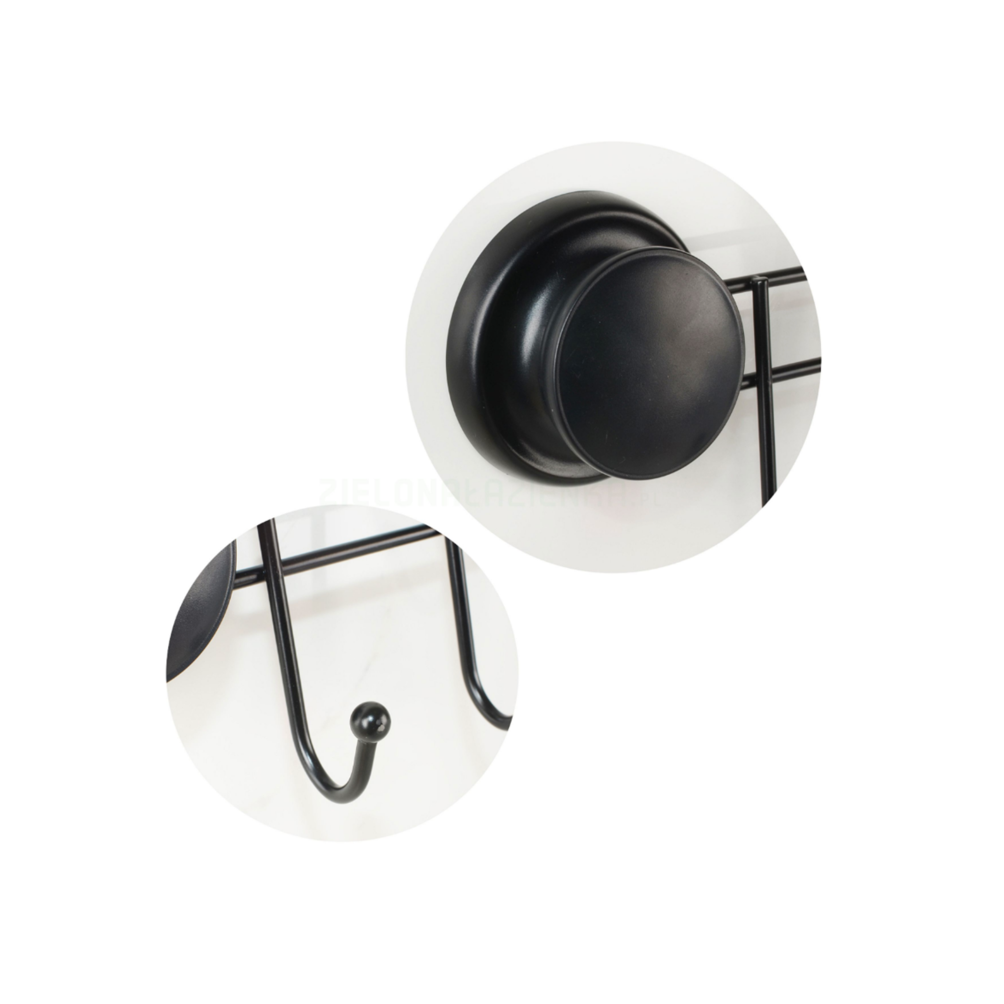 Suction hook rack mounted on glass inside a walk in shower