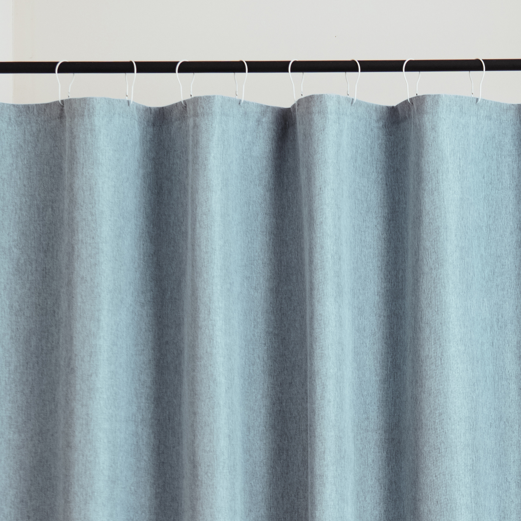 Close detail of the powder blue linen-look grain across the fabric