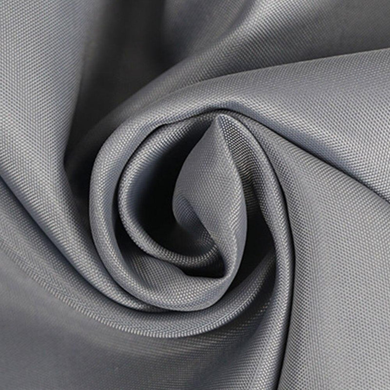 Close detail of the plain grey fabric and its fine even weave
