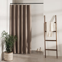 Plain mocha taupe panel with a fine waffle weave in the folds