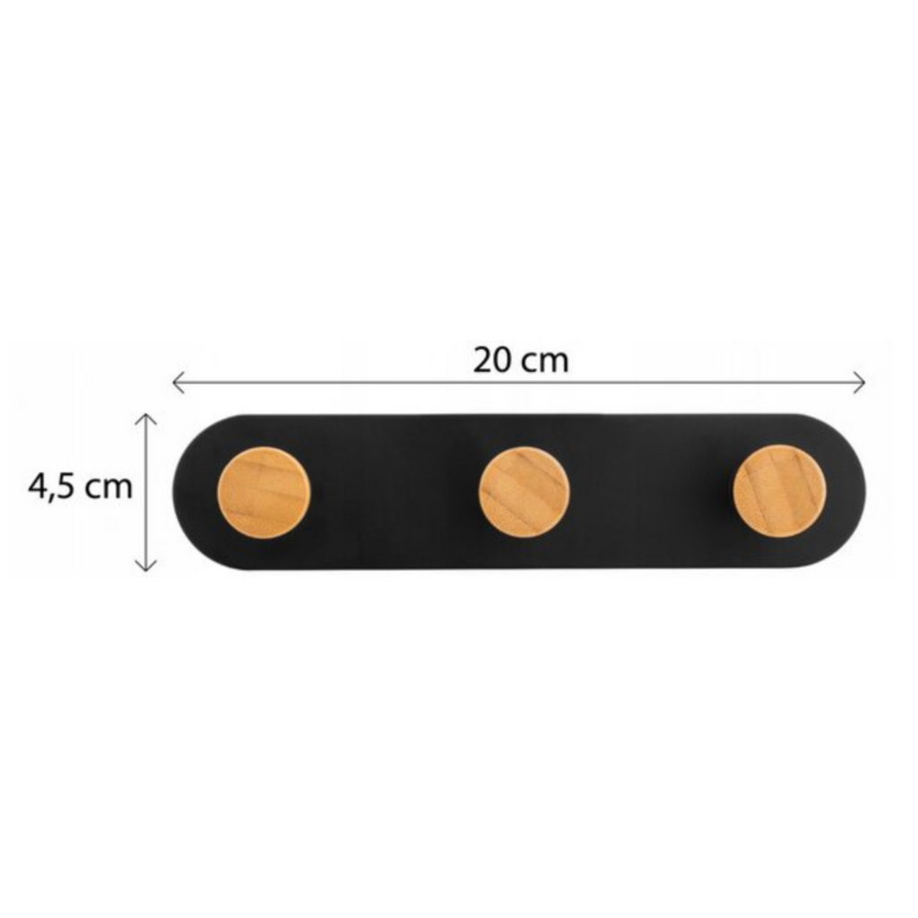 Adhesive backing shown on the reverse of the wood and black rail