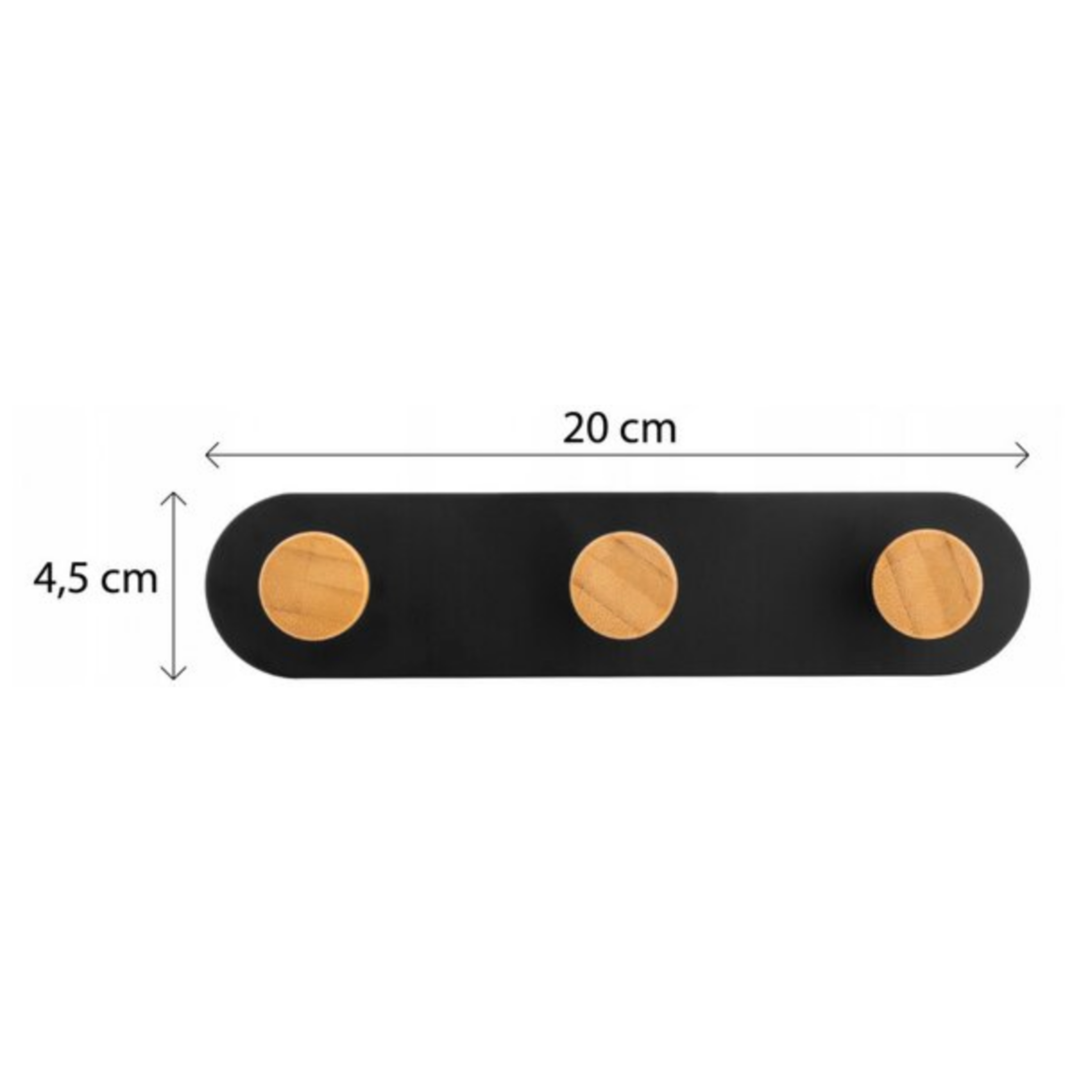 Adhesive backing shown on the reverse of the wood and black rail