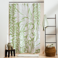 Sage leaves and large white flowers laid out like antique wallpaper