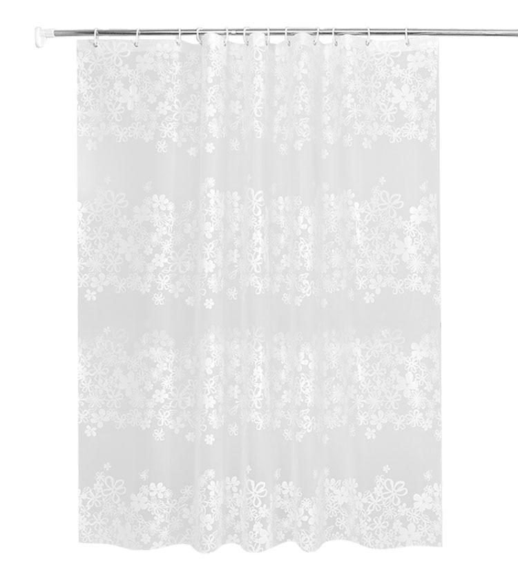 Full drop of the white flower panel hanging in folds