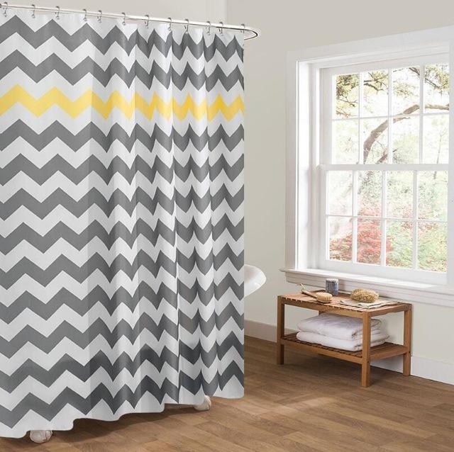 Grey and white chevrons with a bright yellow accent band near the top
